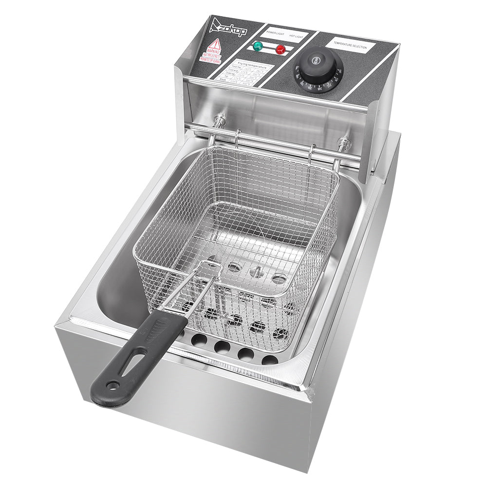 Kitchenova Electric Fryer Silver Stainless Steel Single Cylinder