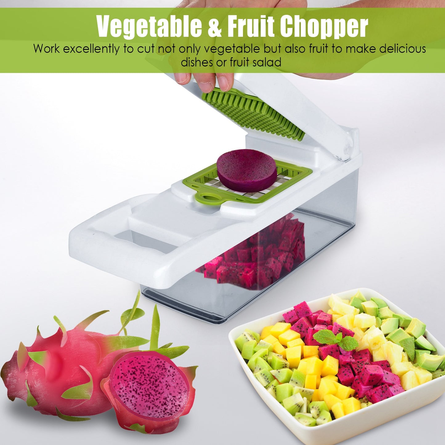 Kitchenova 12-in-1 Vegetable Chopper Set – Multifunction Food Prep Tool