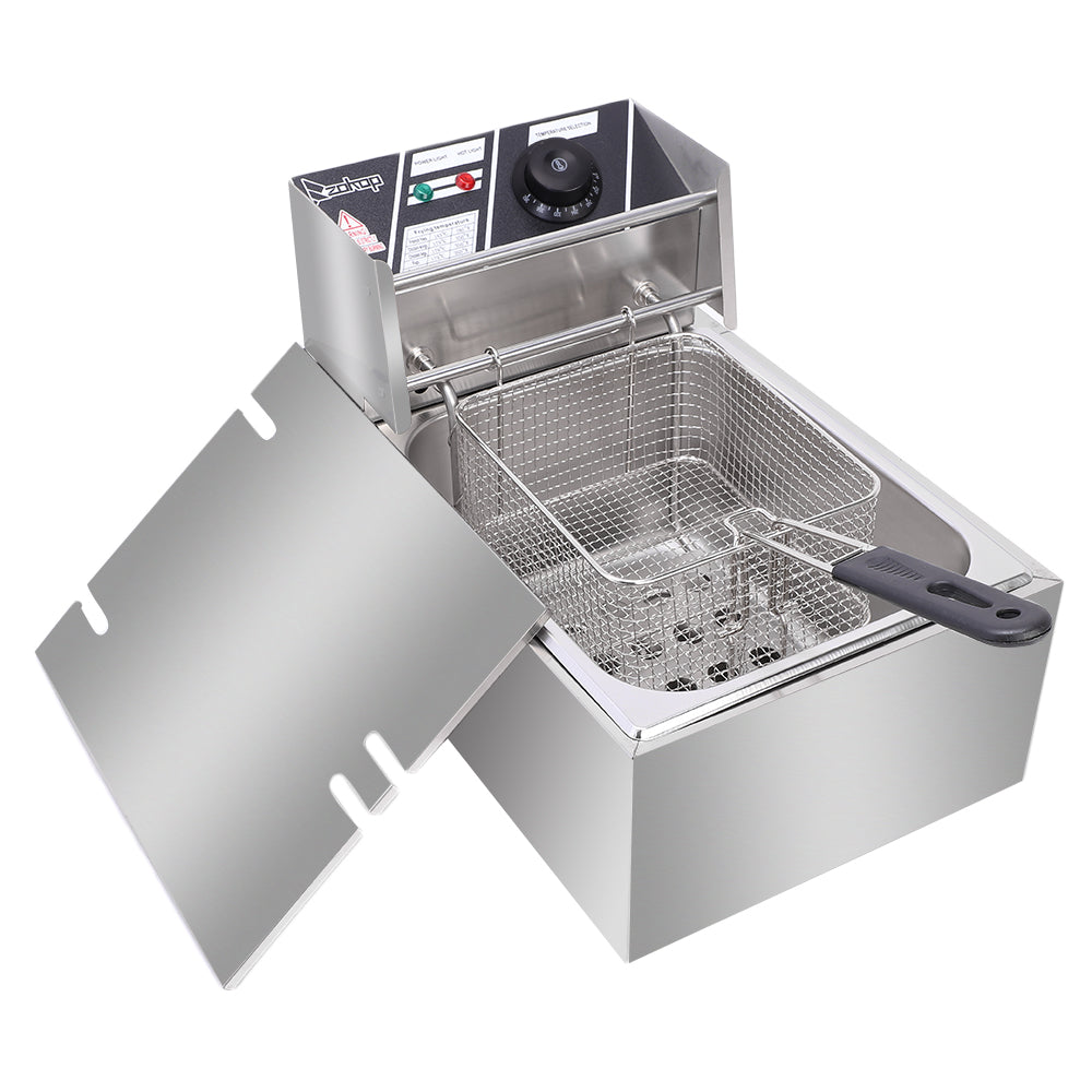 Kitchenova Electric Fryer Silver Stainless Steel Single Cylinder