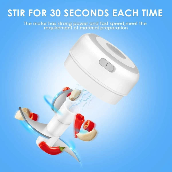 Kitchenova Electric Mini Garlic Chopper – USB Rechargeable 300 ml Food Processor