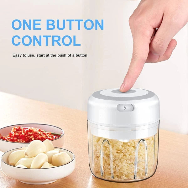 Kitchenova Electric Mini Garlic Chopper – USB Rechargeable 300 ml Food Processor