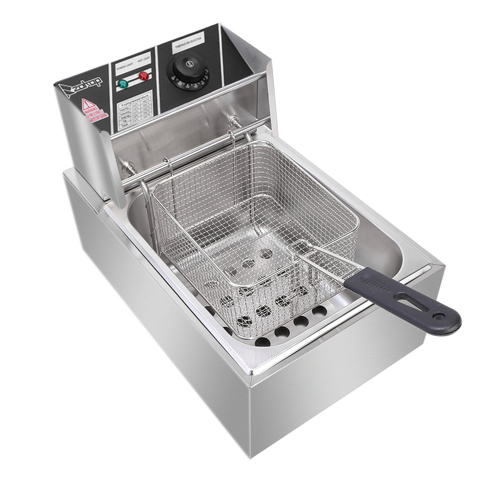 Kitchenova Electric Fryer Silver Stainless Steel Single Cylinder